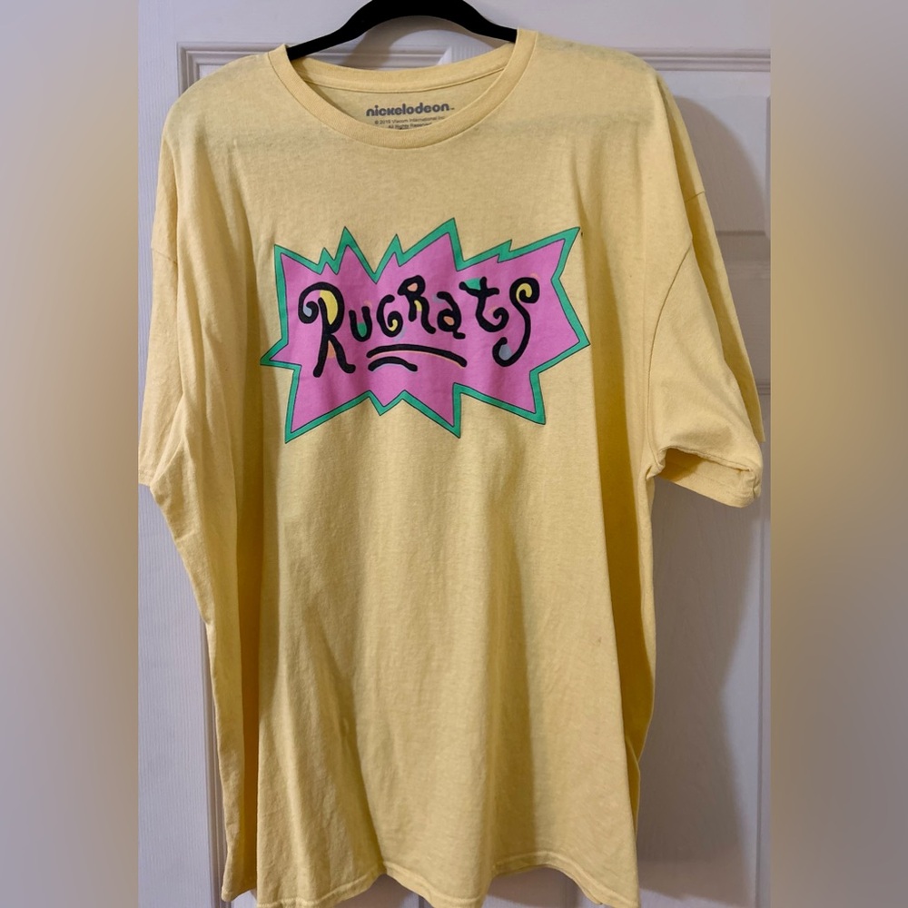 3/$15 EUC YELLOW RUGRATS LOGO GRAPHIC TEE NOSTALGIA 90S Y2K CASUAL